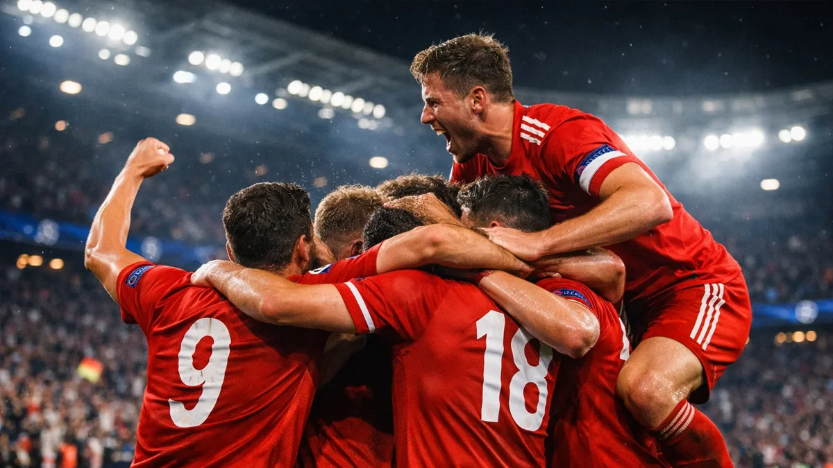 Deutsche Fußballmannschaft im Champions League Spiel