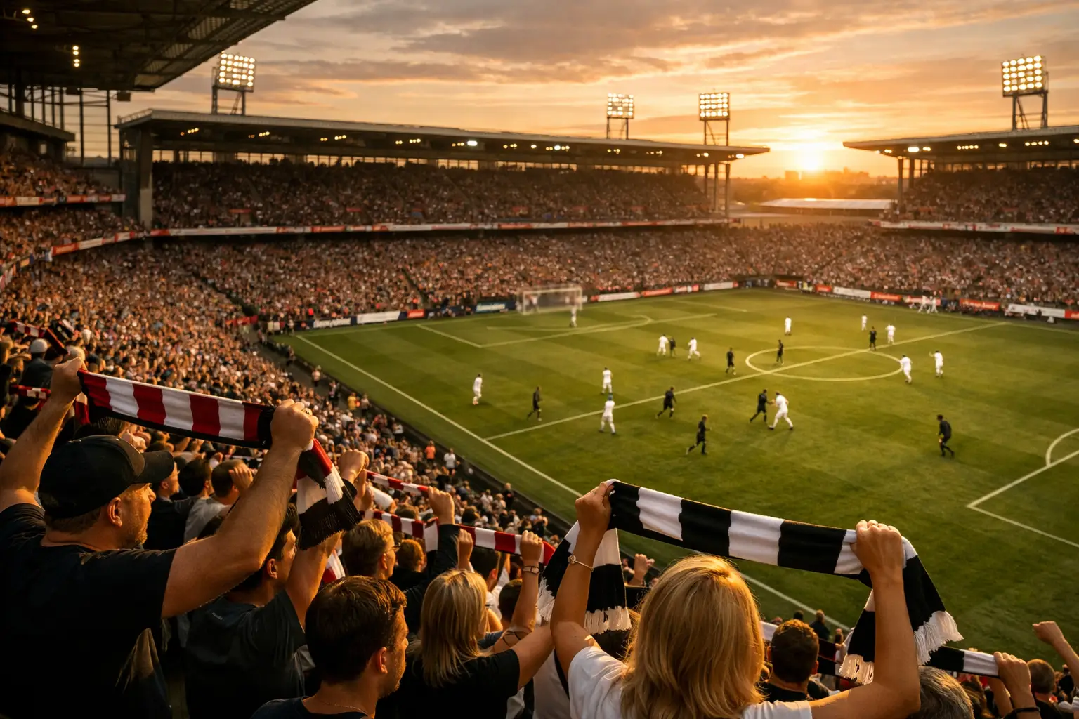 Fußballstadion mit Fans bei einem Bundesligaspiel in Deutschland