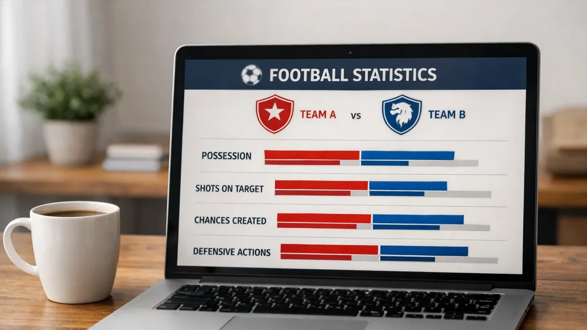 Fußballstatistiken und Quotenanalyse auf Bildschirm