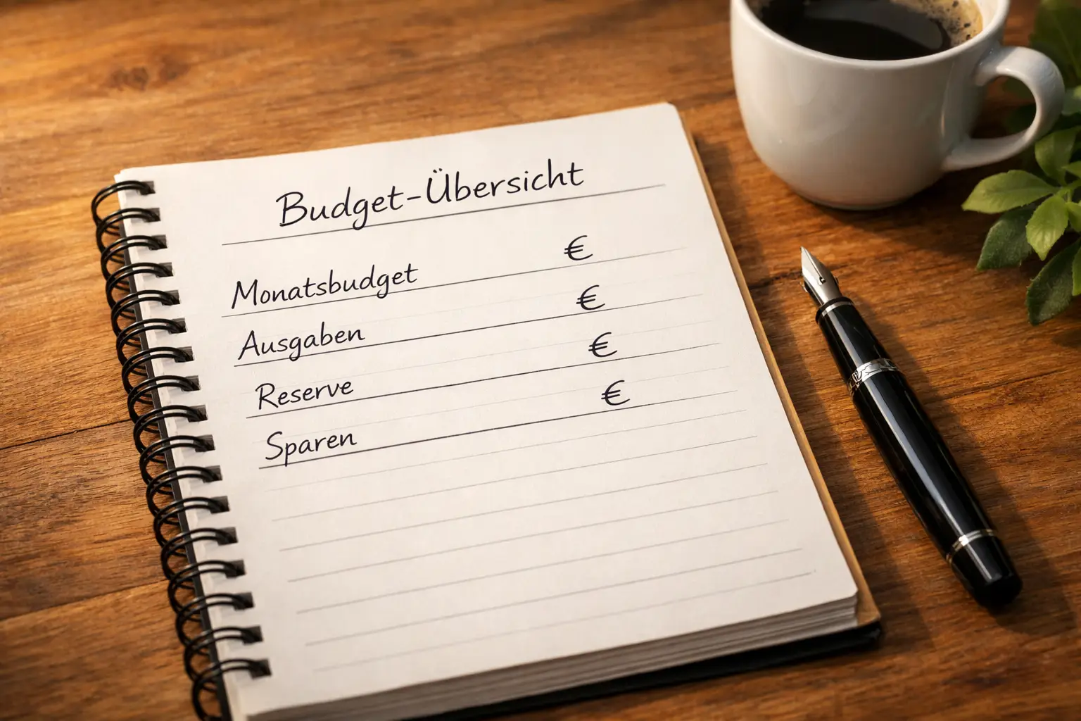 Dokument mit Zahlungsübersicht und Euro-Symbol auf einem Schreibtisch