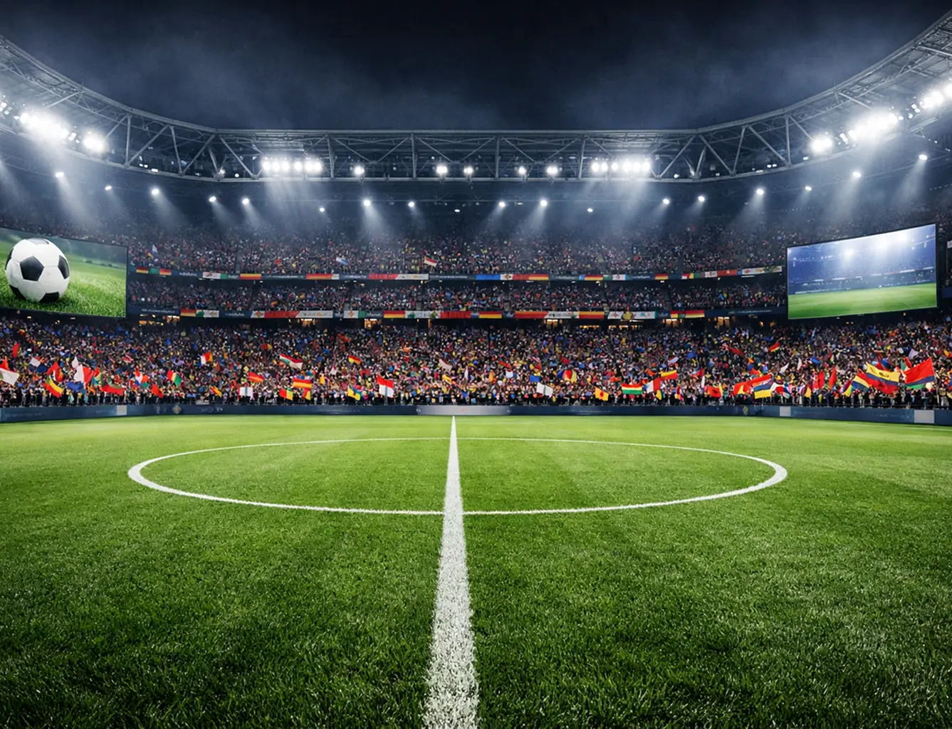 WM 2026 Wetten – Fußballstadion in Nordamerika bei Flutlicht